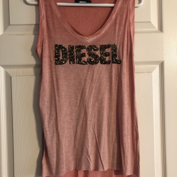 Diesel Rose Gold Sequin Tank Top - Picture 4 of 5